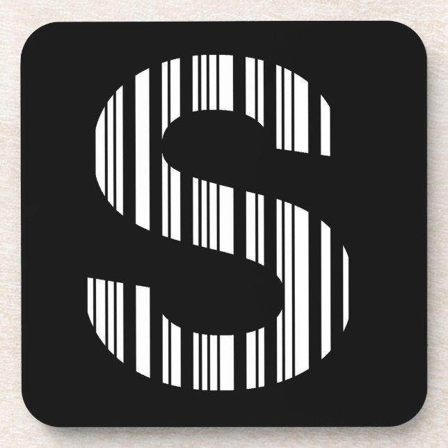 Posavasos CÓDIGO DE BARRAS DE LA LETRA S Patrón de código de (Frente)