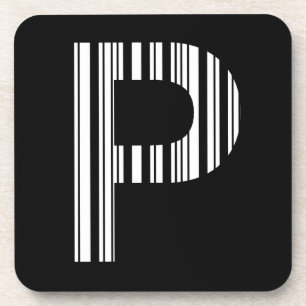 Posavasos CÓDIGO DE BARRAS DE LETRA P Patrón de código de ba