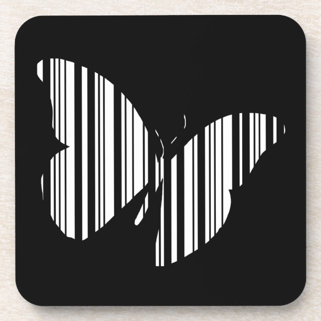 Posavasos CÓDIGO DE BARRAS DE MARIPOSA Diseño de Patrón de M (Frente)