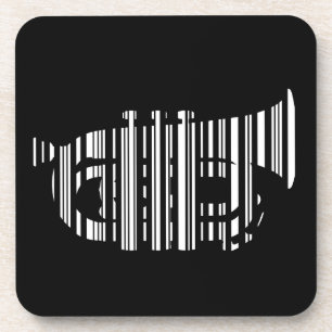 Posavasos CÓDIGO DE BARRAS DE TROMPETA Diseño de patrón de c