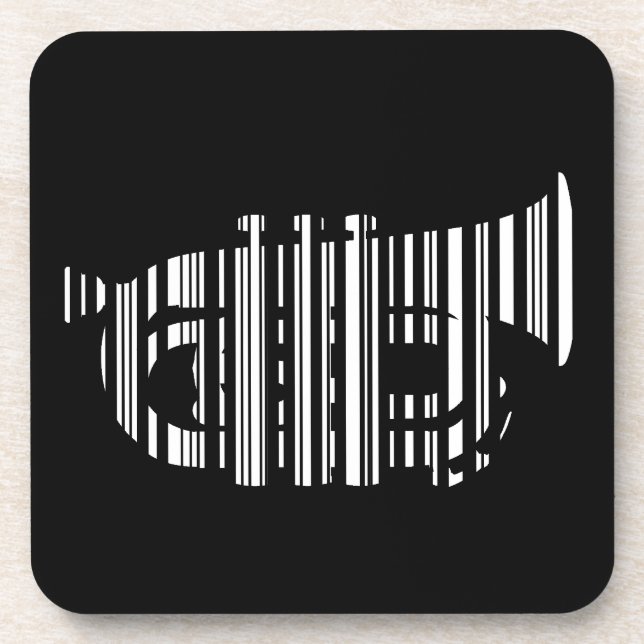Posavasos CÓDIGO DE BARRAS DE TROMPETA Diseño de patrón de c (Frente)