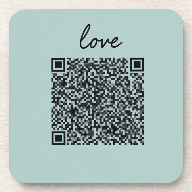 Posavasos Código QR de amor (Frente)