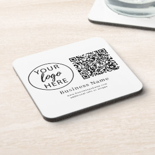 Posavasos Código QR del logotipo corporativo personalizado n