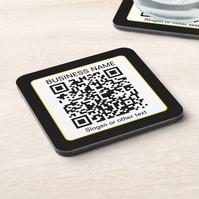 Posavasos Código QR escaneable editable + su nombre comercia (Lado Izquierdo)