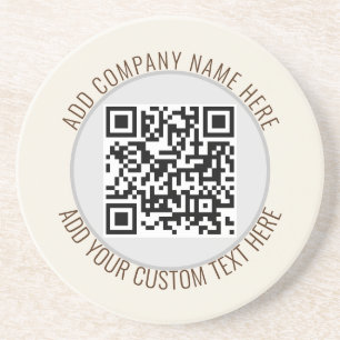 Posavasos Código QR Minimalista Simple Gris Redondo Presupue