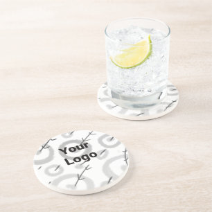 Posavasos Código QR personalizado simple añade tu nombre log