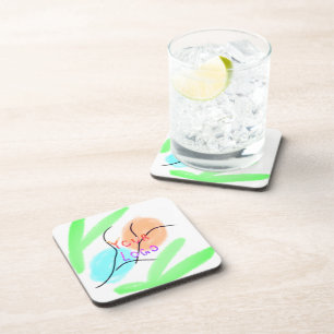 Posavasos Código QR personalizado simple añade tu nombre log