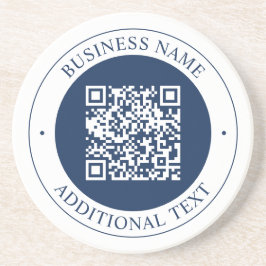 Posavasos Código QR y texto personalizables | Azul marino os