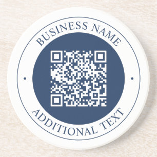 Posavasos Código QR y texto personalizables Azul marino os