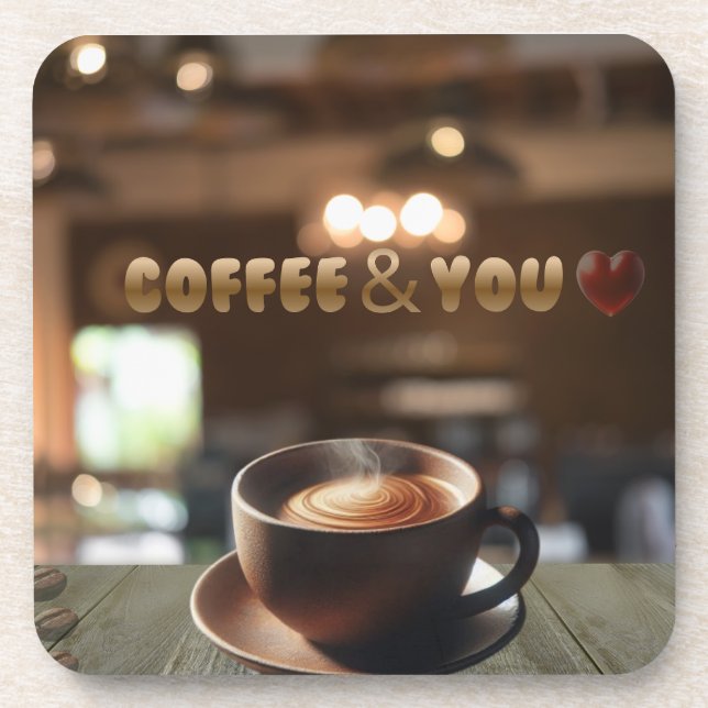 Posavasos Coffee & You – Cozy Café Aesthetic Hard Plastic  (Frente)