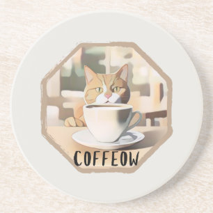Posavasos Coffeow Busy Cute Cat