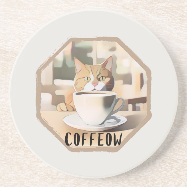 Posavasos Coffeow Busy Cute Cat (Frente)