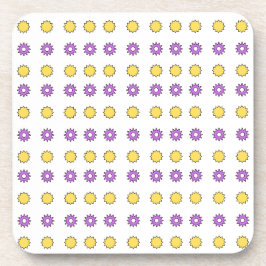 Posavasos Coginetes magenta y estrellas amarillas sobre blan
