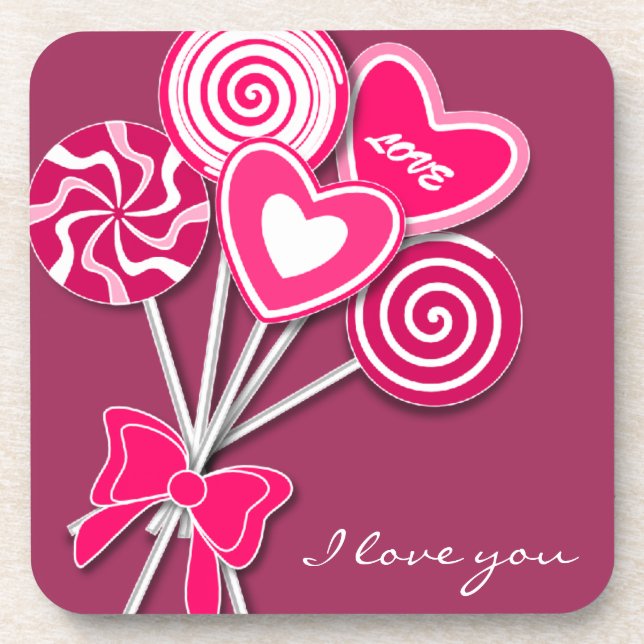 Posavasos Cohete de corcho rosado (Frente)