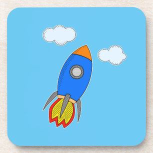 Posavasos Cohetes Espaciales personalizados En Cielo Azul