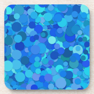 Posavasos cojín de confeti de punto azul