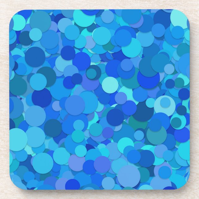 Posavasos cojín de confeti de punto azul (Frente)