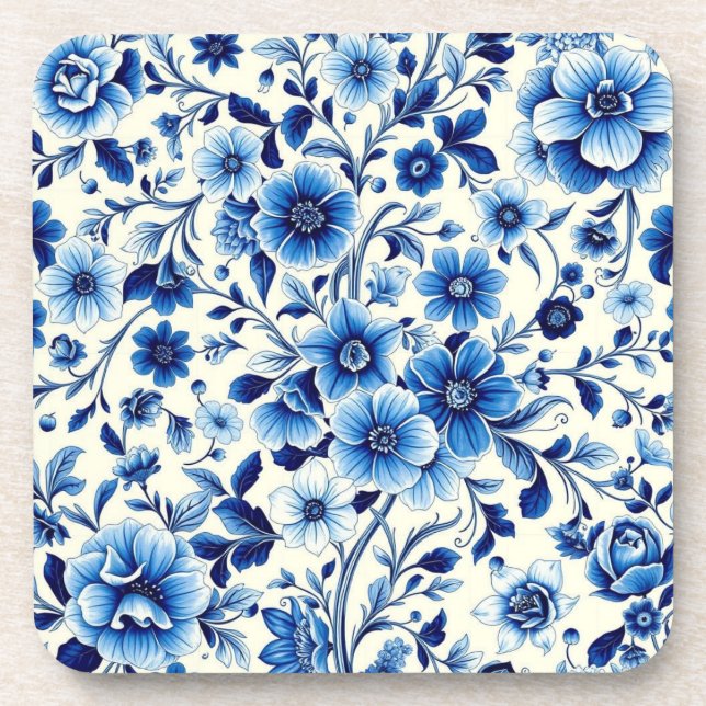 Posavasos cojín de jardín botánico índigo (Frente)