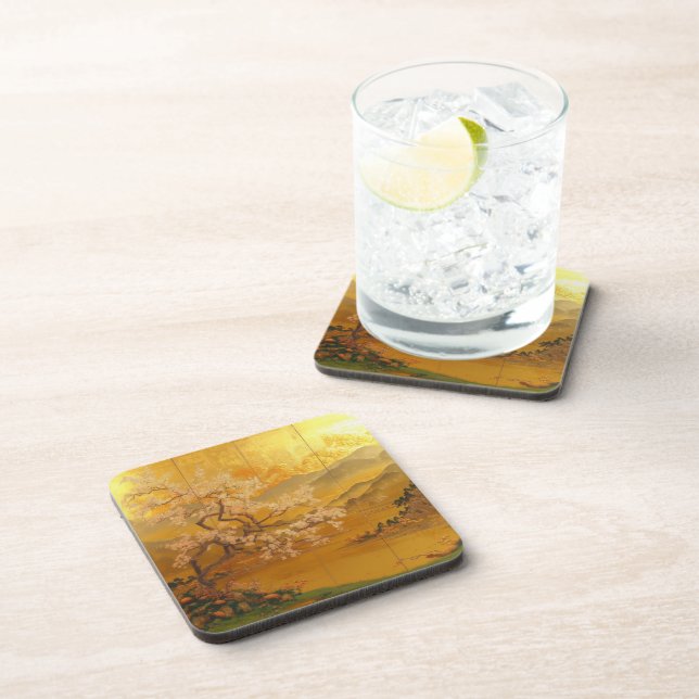 Posavasos Cojín de plástico duro Amanecer Dorado (Lado Derecho)