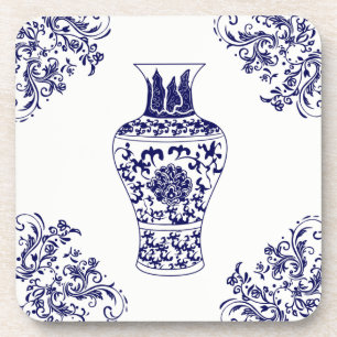 Posavasos Cojín decorativo Chinoiserie White and Blue Ginger