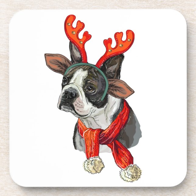 Posavasos Cojín decorativo de perro de Boston terrier (Frente)
