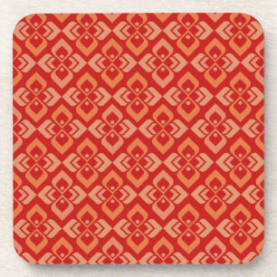 Posavasos Cojín inspirado en alta costura rojo naranja con e