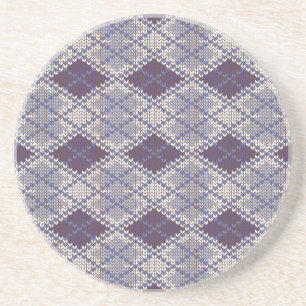 POSAVASOS COJIN PLUM ARGYLE DE PIEDRA DE ARENA REDONDO