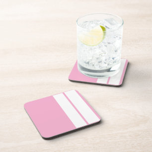 Posavasos Colas de plástico duro rosado blanco