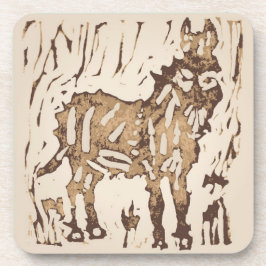 Posavasos Colcha de burro de impresión en bloque - burro mar