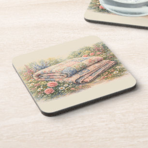 Posavasos Colcha de patchwork floral Cottagecore acuarela