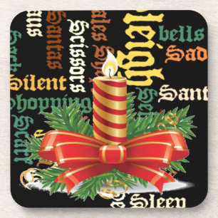 Posavasos Colección de arte de palabras de velas de navidade