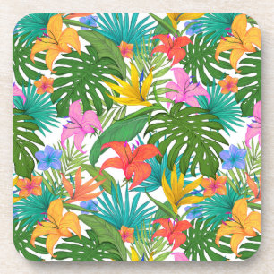 Posavasos colección de flores tropicales