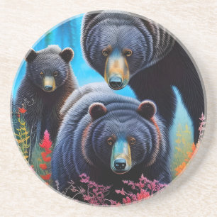 Posavasos Colección de la familia del oso