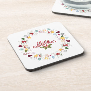 Posavasos Colección de saludos alegres de navidades