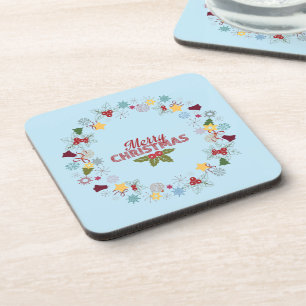 Posavasos Colección de saludos alegres de navidades