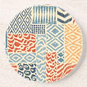 Posavasos Colección de texturas dibujadas a mano en mosaico