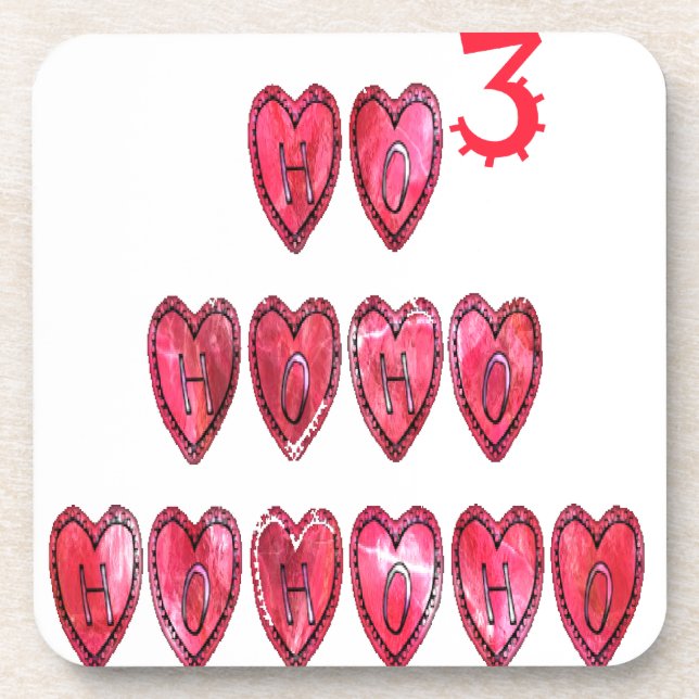 Posavasos Colección Ho Ho Ho Ho Hearts. (Frente)
