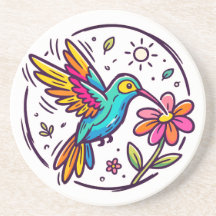 Colibrí de dibujos animados vibrantes