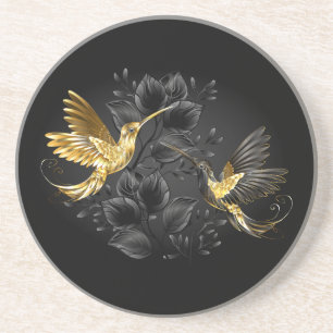 Posavasos Colibrí negro y dorado