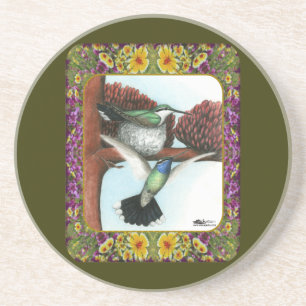 Posavasos Colibríes y Flores #3