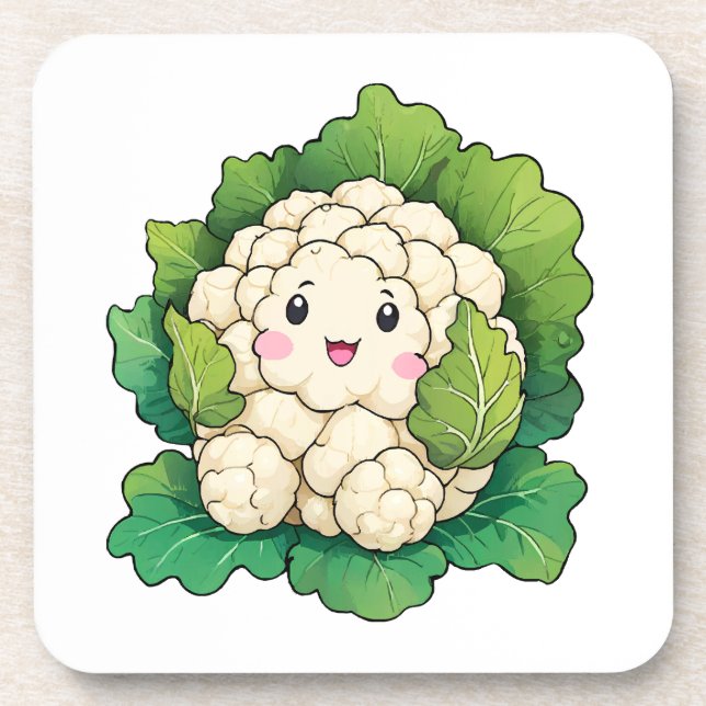 Posavasos Coliflor Kawaii (Frente)