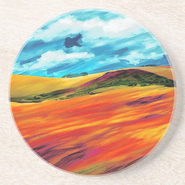 Posavasos Colinas rojas amarillas (Frente)