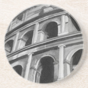 Posavasos Coliseo romano con dibujos arquitectónicos