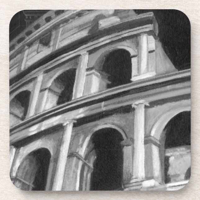 Posavasos Coliseo romano con dibujos arquitectónicos (Frente)