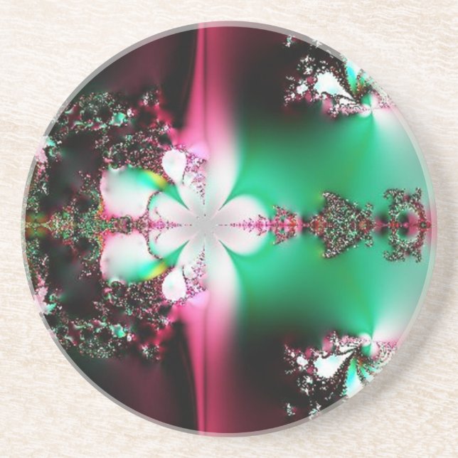 Posavasos Colisión verde y rosa (Frente)