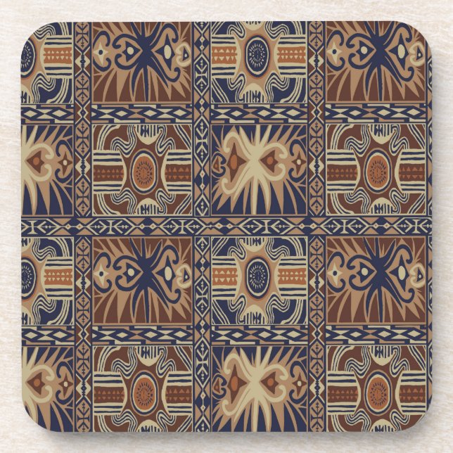 Posavasos Collage contemporáneo tribal africano (Frente)