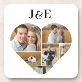 Posavasos Collage de fotos caprichoso monograma precioso cor