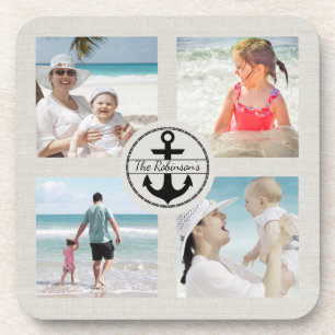 Posavasos Collage de fotos de ancla personalizado