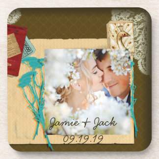 Posavasos Collage de fotos Vintage personalizado