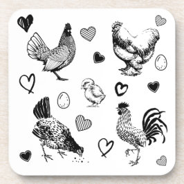 Posavasos Collage de gallinas lindas
